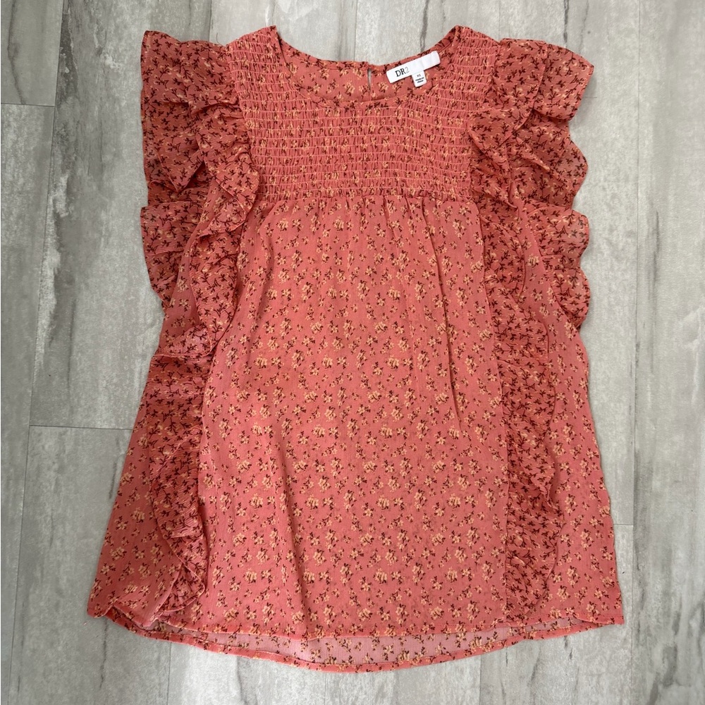 Floral Ruffle Sleeve Top